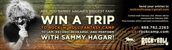 WIN A TRIP to Rock 'N' Roll Fantasy Camp to JAM, RECORD, REHEARSE and PERFORM with SAMMY HAGAR!